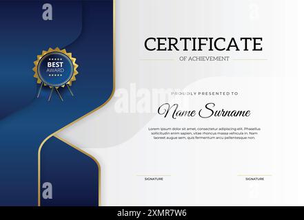 Diploma Certificate of achevment Stock Vector