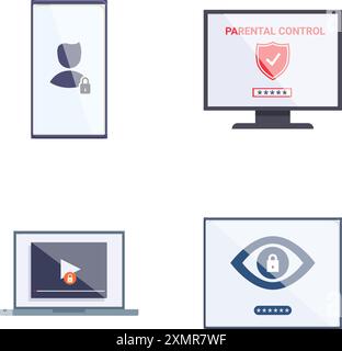 A comprehensive set of cybersecurity and data privacy line icons ...