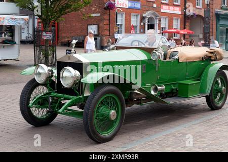 1914 Rolls Royce Silver Ghost in Fakenham town centre, Norfolk Stock Photo