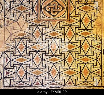 Fragment of roman mosaic in Brescia, Italy Stock Photo
