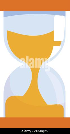 Hourglass with sand flowing through, symbolizing the passage of time Stock Vector