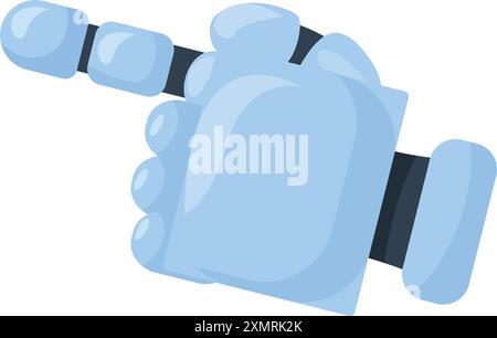 Cartoon robotic hand with pointing finger expressing direction Stock Vector
