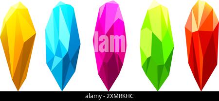 Raw gemstones set Stock Vector