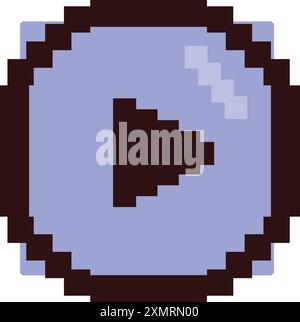Pixel art play button is depicting the concept of gaming Stock Vector