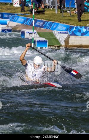 Paris, France. 29th July, 2024. GESTIN Nicolas of France, Canoe Slalom Men&#39;s Canoe Single Final during the Olympic Games Paris 2024 on 29 July 2024 at Vaires-sur-Marne Nautical Stadium in Vaires-sur-Marne, France Credit: Independent Photo Agency/Alamy Live News Stock Photo