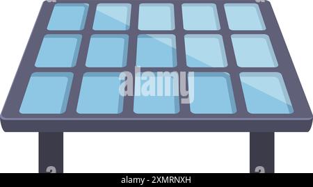 Modern solar panel converting sunlight into electricity using photovoltaic effect, renewable energy source Stock Vector