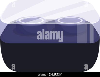 Pair of wireless earbuds are charging in their case, ready for the user to enjoy their favorite music Stock Vector
