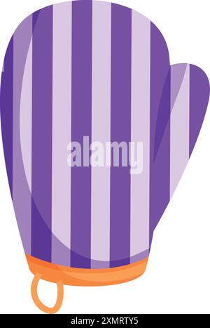 Oven mitt protecting from burning while cooking, baking, kitchen utensil for holding hot objects Stock Vector