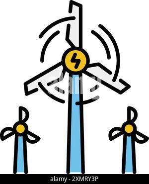 Wind Turbines Stock Vector