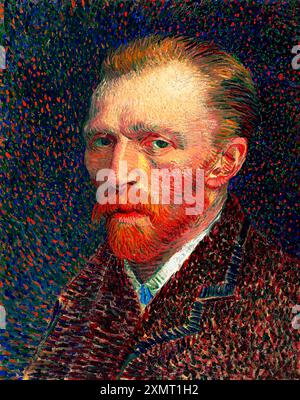 Vincent Van Gogh's Self-Portrait (1887). Famous artworks, original from the Art Institute of Chicago. Stock Photo