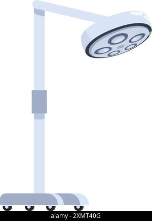 Medical lamp providing bright light during medical procedures and examinations Stock Vector