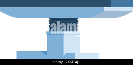 Medical equipment represented by an empty operating table standing in examination room Stock Vector