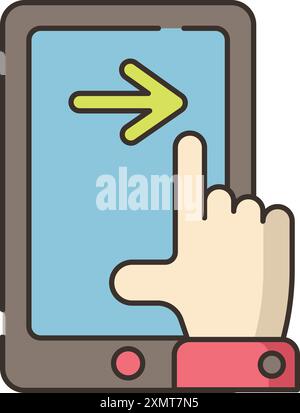 Swipe Right icon Stock Vector