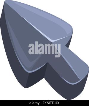 3d cursor arrow pointing up and to the right representing clicking on the internet Stock Vector