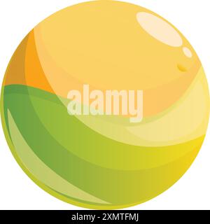 Swirling green and yellow sphere representing concepts like ecology, sustainability, and environmental awareness Stock Vector