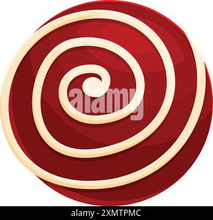 Round red and white candy swirling, perfect for projects related to sweets, treats, and confectionery Stock Vector
