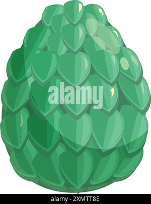 Green dragon egg with scales is going to hatch a small wyvern in a fantasy world Stock Vector