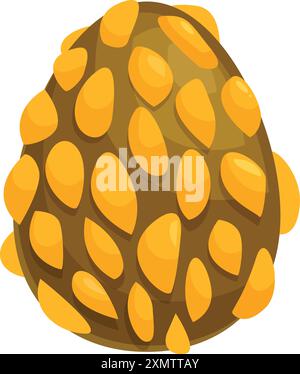 Round chocolate easter egg covered in yellow speckles is waiting to be eaten during easter celebration Stock Vector