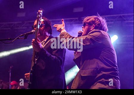 Yard Act play on the T'Other Stage at Tramlines 2024 Stock Photo