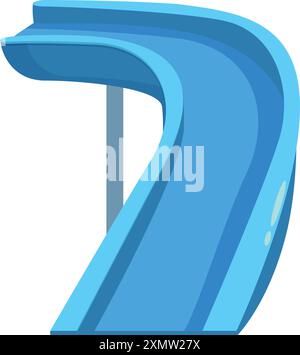 Blue water slide standing on white background for having fun in aquapark Stock Vector