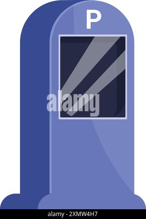 Blue parking meter machine accepting contactless payment using nfc technology Stock Vector