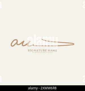 AU Signature Logo Template Stock Vector