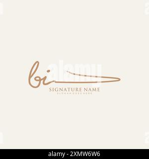 BI Signature Logo Template Stock Vector