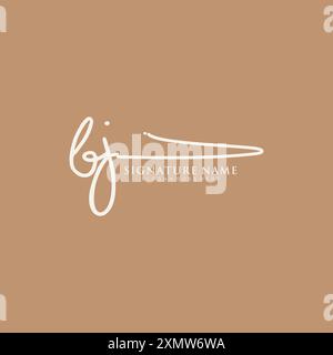BJ Signature Logo Template Stock Vector