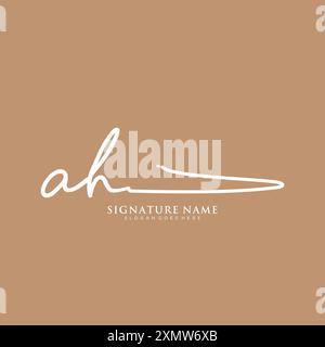 AH Signature Logo Template Stock Vector