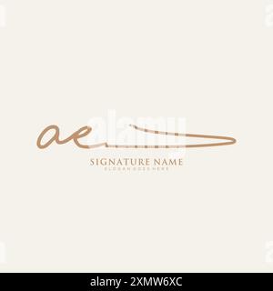 AE Signature Logo Template Stock Vector