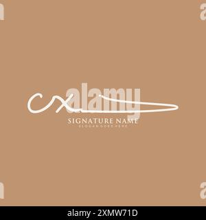 CX Signature Logo Template Stock Vector