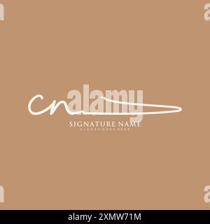 CN Signature Logo Template Stock Vector