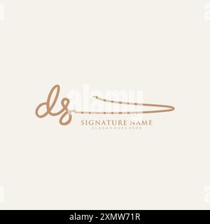 DS Signature Logo Template Stock Vector