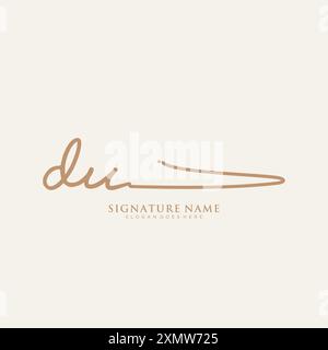 DU Signature Logo Template Stock Vector