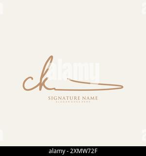 CK Signature Logo Template Stock Vector