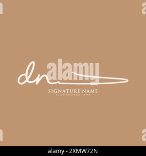 DN Signature Logo Template Stock Vector