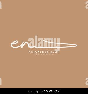 EN Signature Logo Template Stock Vector