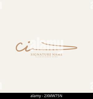 CI Signature Logo Template Stock Vector