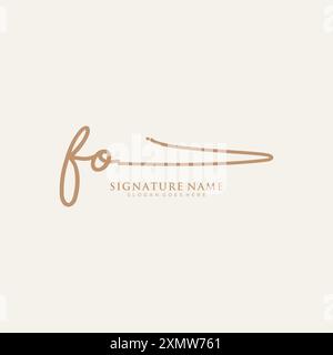 FO Signature Logo Template Stock Vector