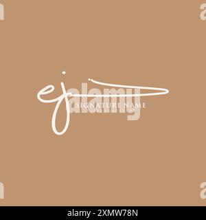 EJ Signature Logo Template Stock Vector