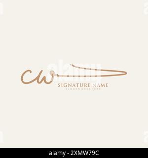 CW Signature Logo Template Stock Vector