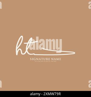 HT Signature Logo Template Stock Vector