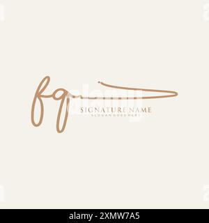 FQ Signature Logo Template Stock Vector