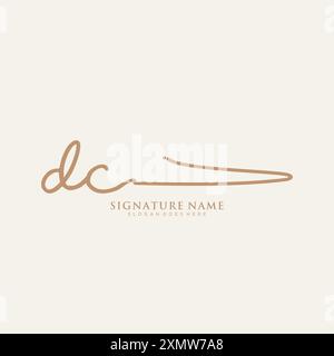 DC Signature Logo Template Stock Vector