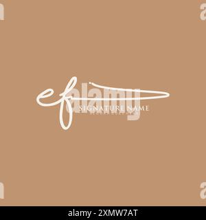 EF Signature Logo Template Stock Vector