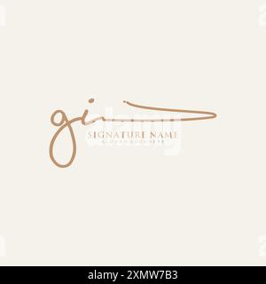 GI Signature Logo Template Stock Vector