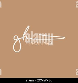 GH Signature Logo Template Stock Vector