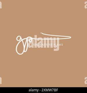 GP Signature Logo Template Stock Vector