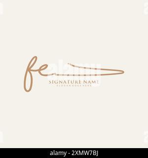 FE Signature Logo Template Stock Vector