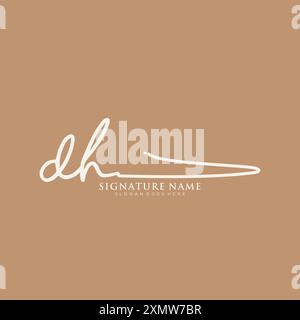 DH Signature Logo Template Stock Vector